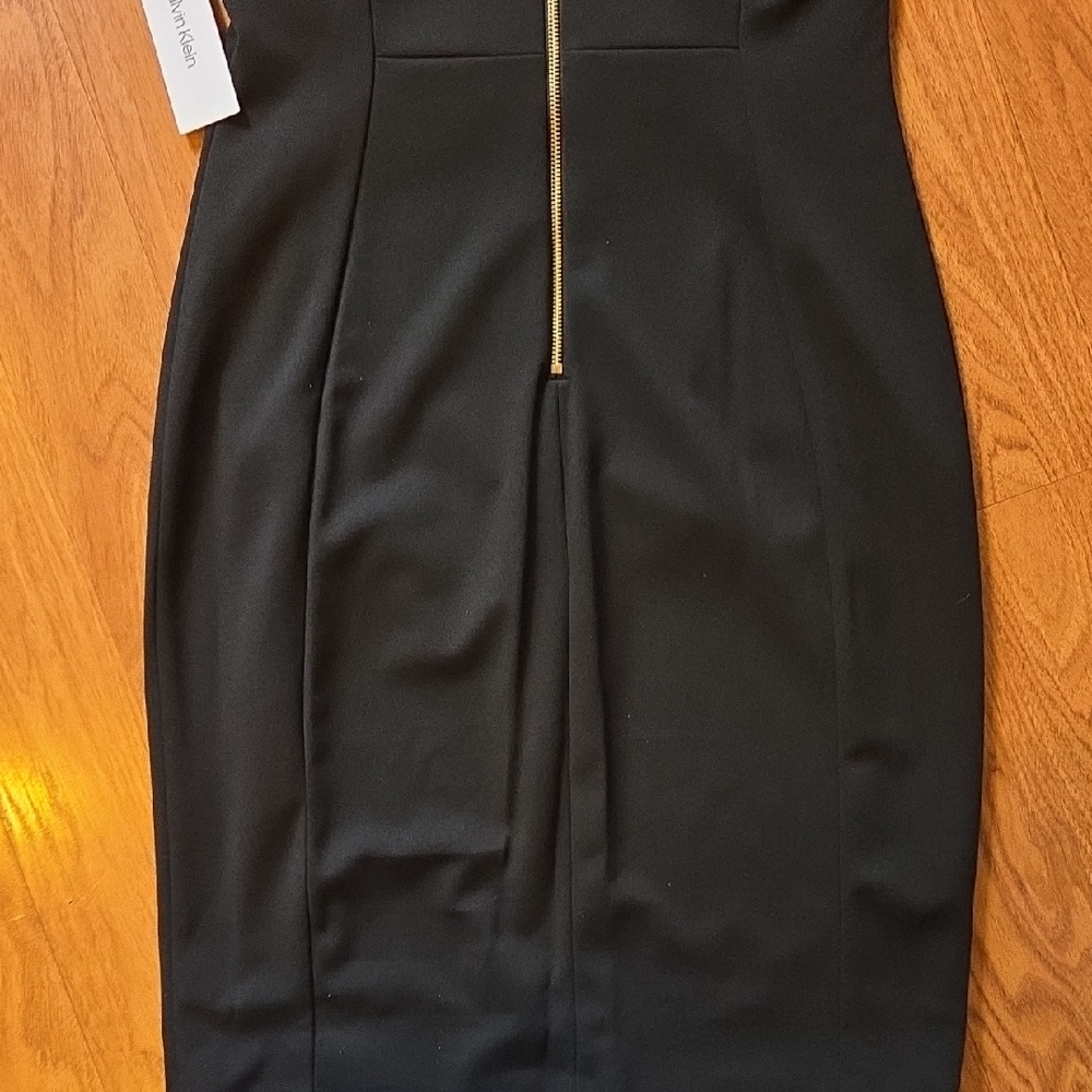 NWT Calvin Klein Black Sleeveless Midi Sheath Dress SIZE 10 - Picture 7 of 8